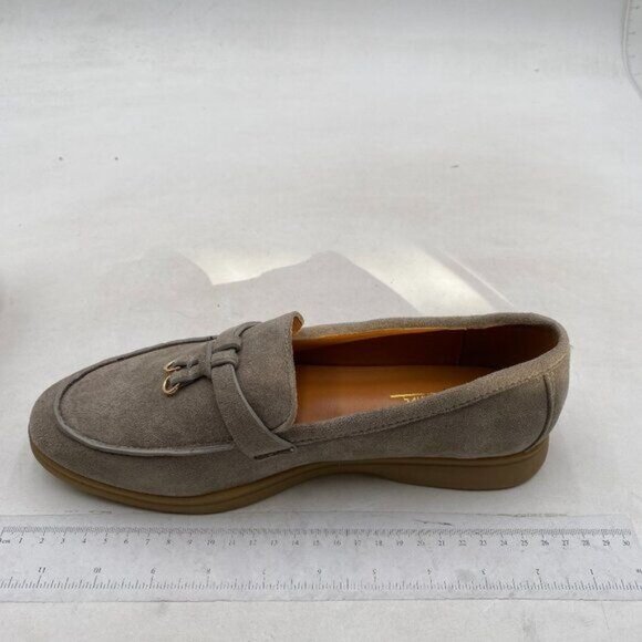 Milooey shoes Women's Round Toe Flat Loafers Comfort Slip On Moccasins Grey Shoe - Picture 2 of 8